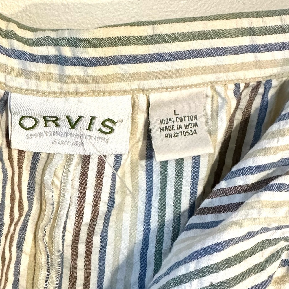 Orvis 100% Cotton Seersucker Midi Skirt Sz L - Picture 3 of 3